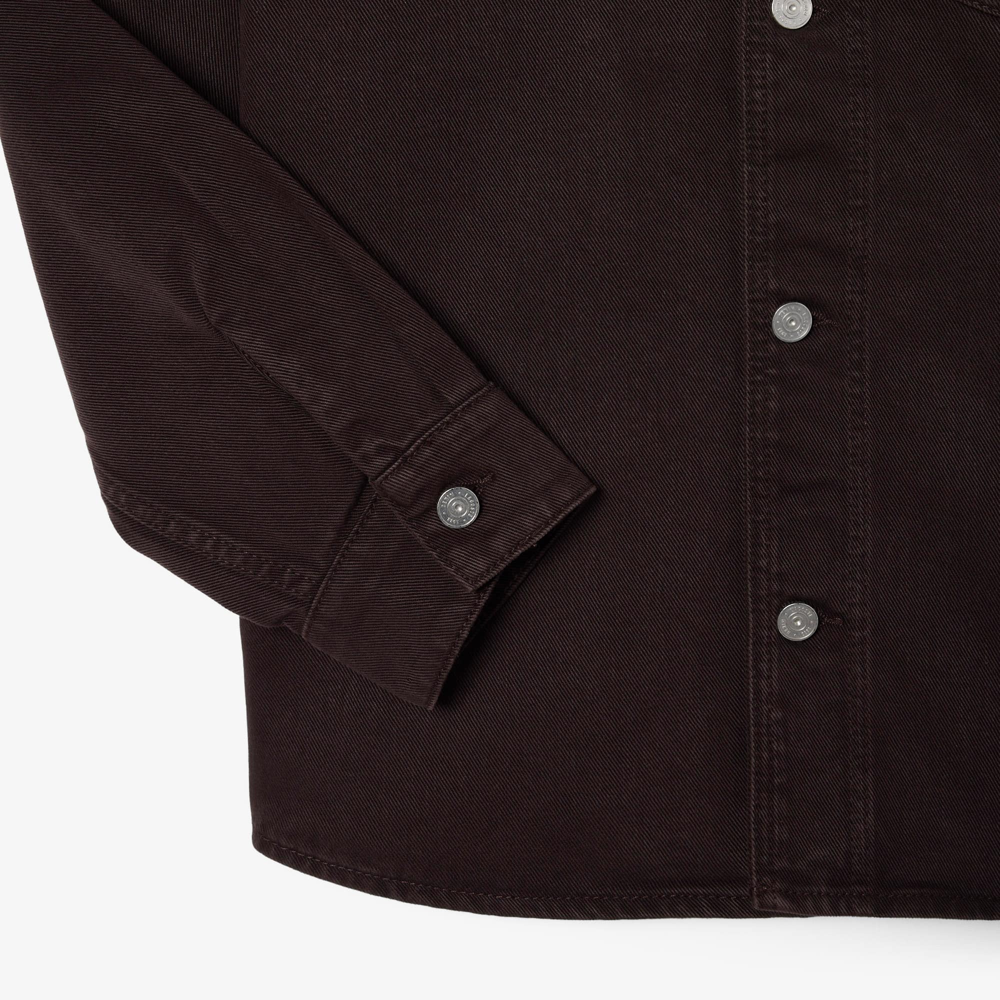 Thumbnail - Lacoste Oversized Denim Overshirt - Braun Size 44