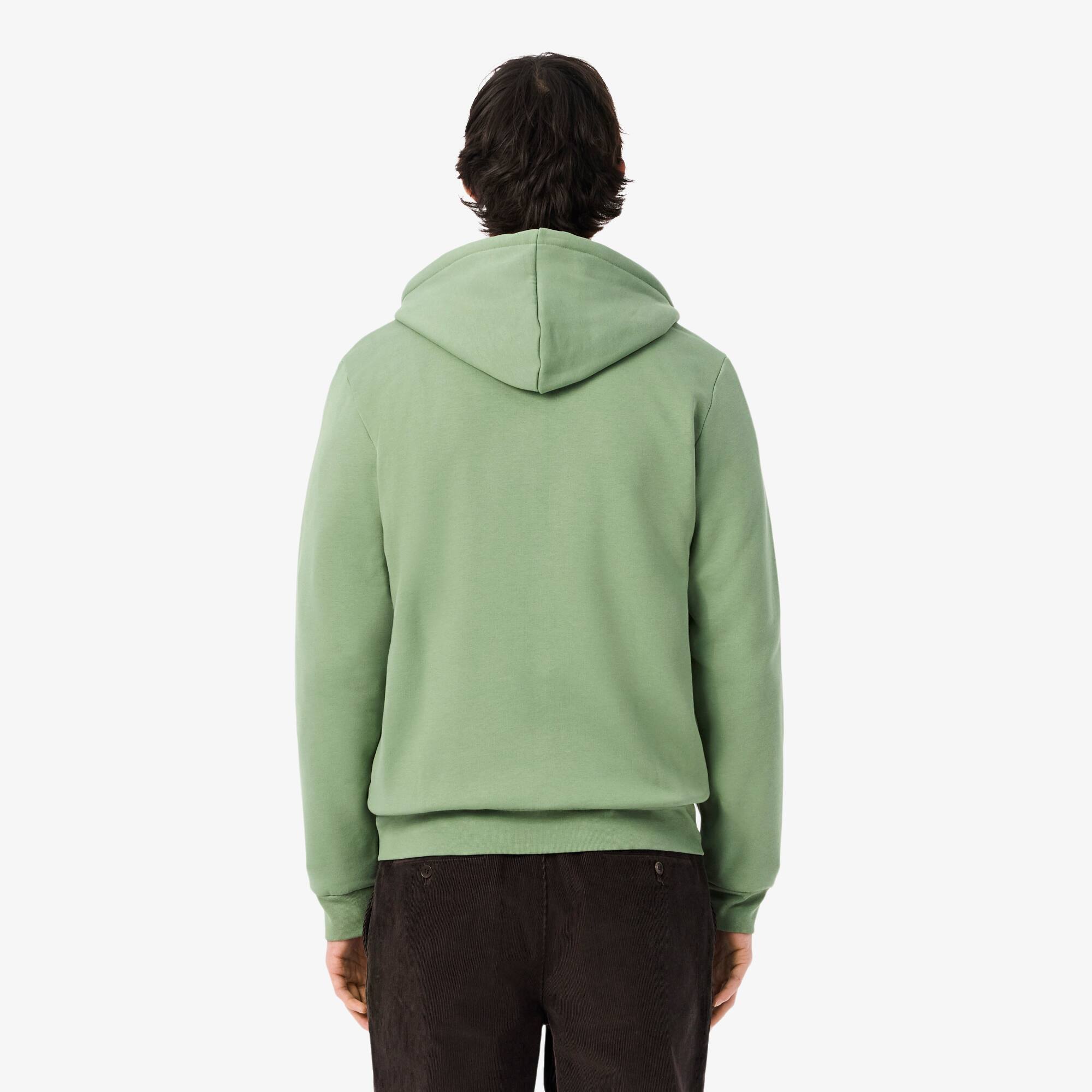 Thumbnail - Lacoste Hoodie aus Fleece mit Reißverschluss - Grün Size M