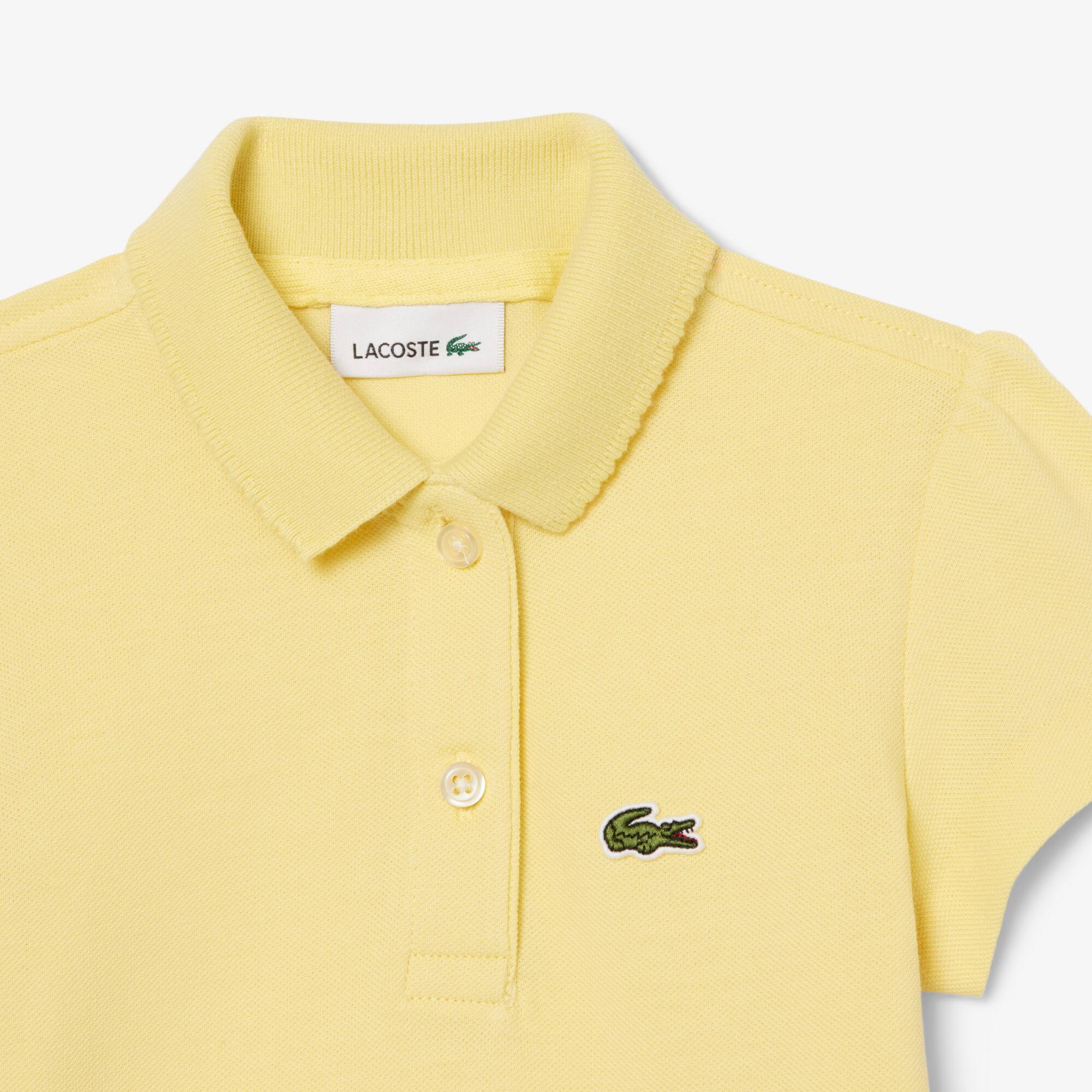 Thumbnail - Lacoste Polohemd aus Piqué mit gewelltem Kragen - Gelb Size 7 - 7A