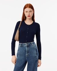 Cardigan aus Wolle mit 3D-Strick