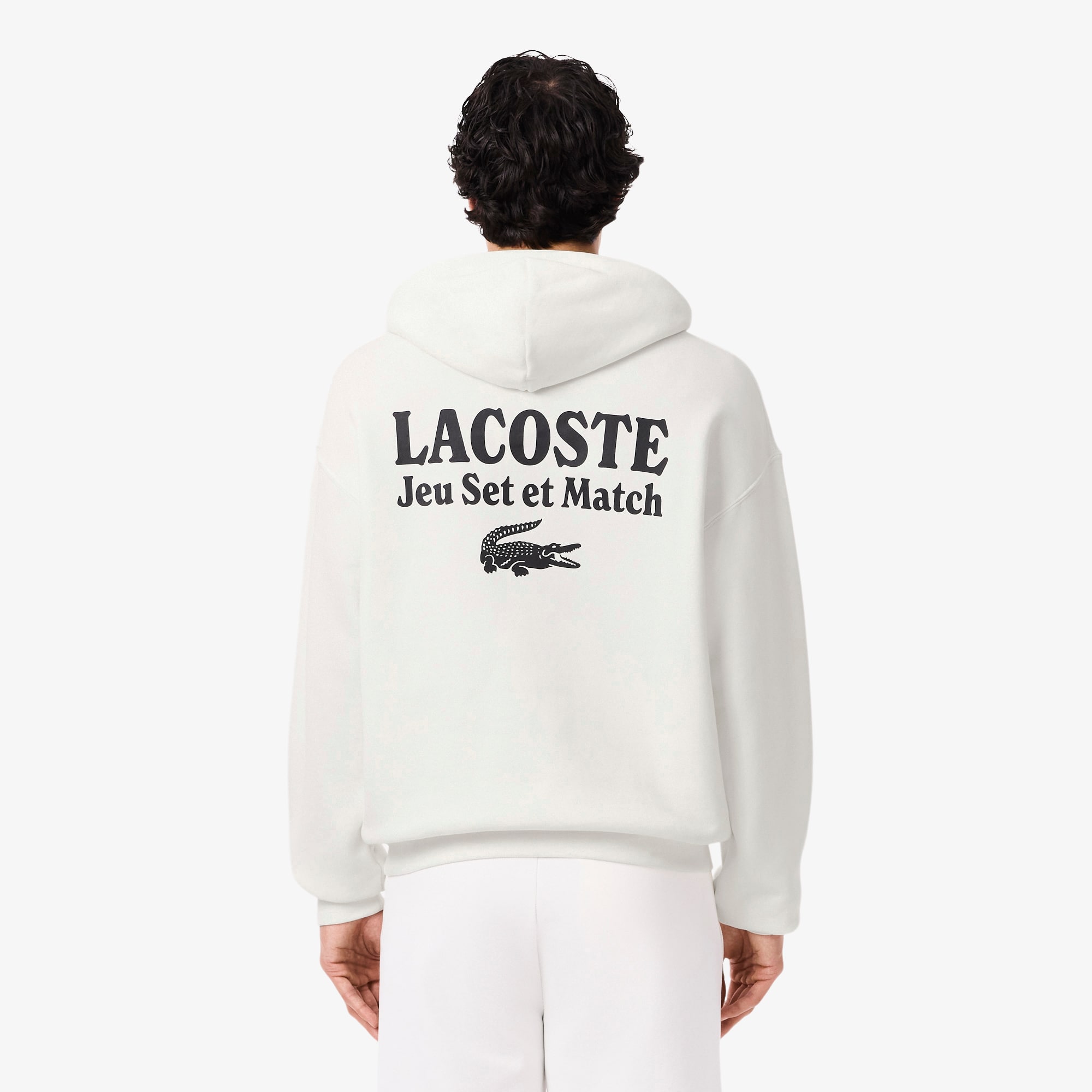 Thumbnail - Lacoste Hoodie aus Fleece mit mehreren Prints - Weiß Size S