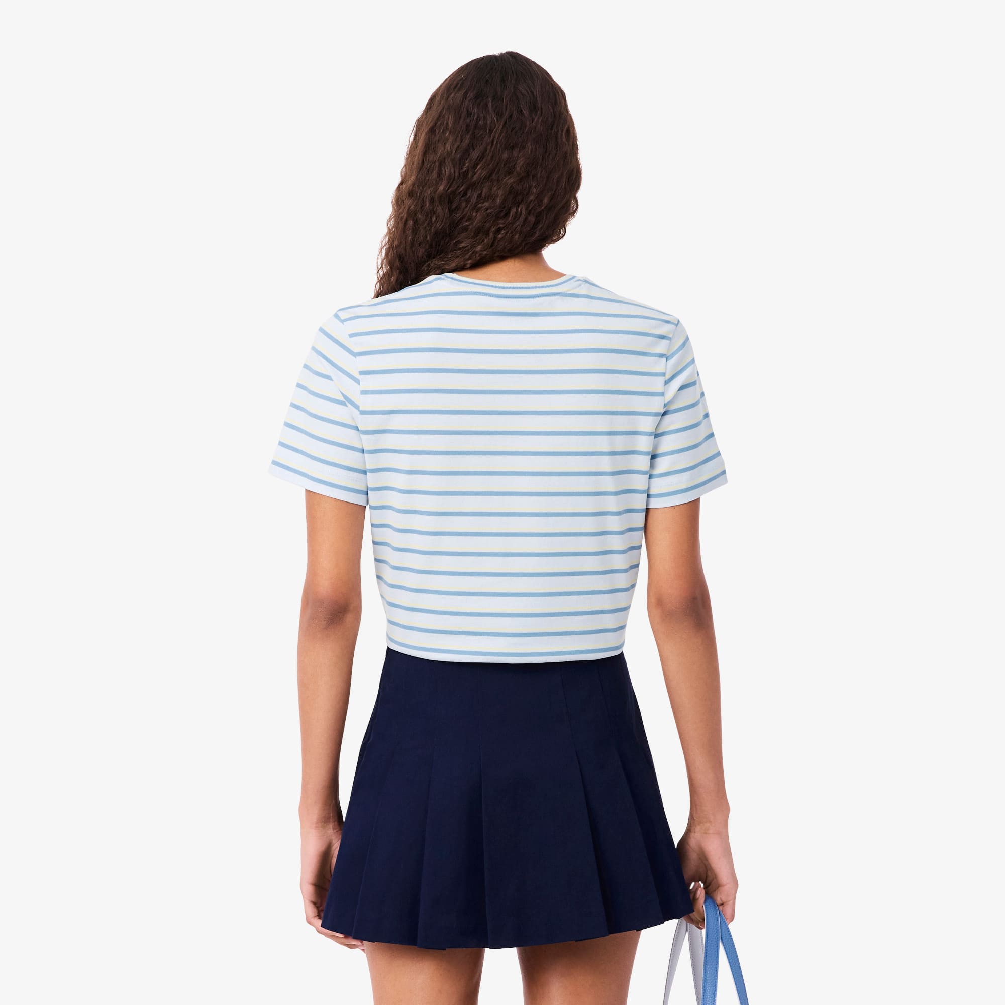 Thumbnail - Lacoste T-Shirt aus Jersey mit Streifen - Bleu Clair / Bleu / Jaune Size 32