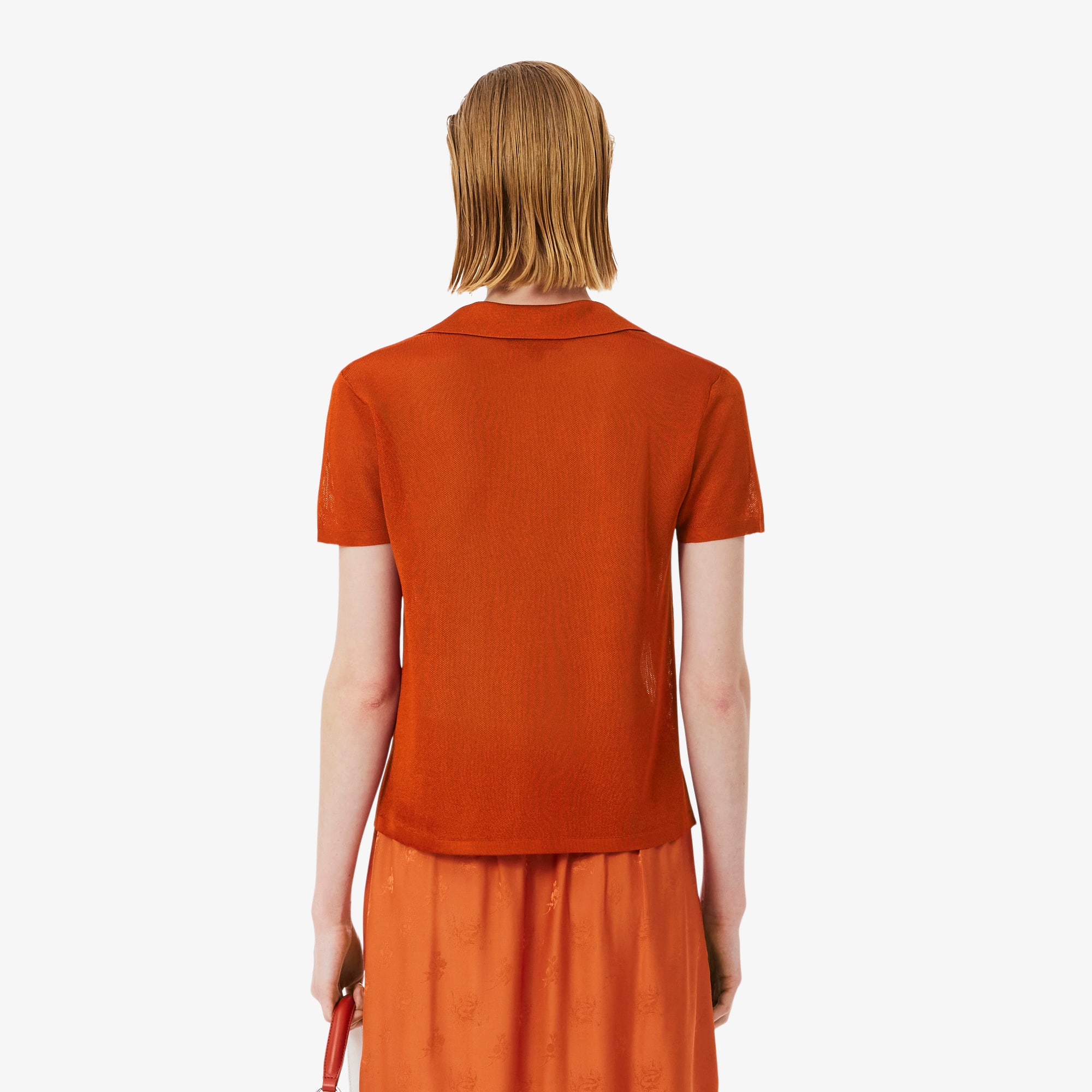 Thumbnail - Lacoste Slim Fit-Polohemd Runway aus Satin-Piqué - Orange Size S