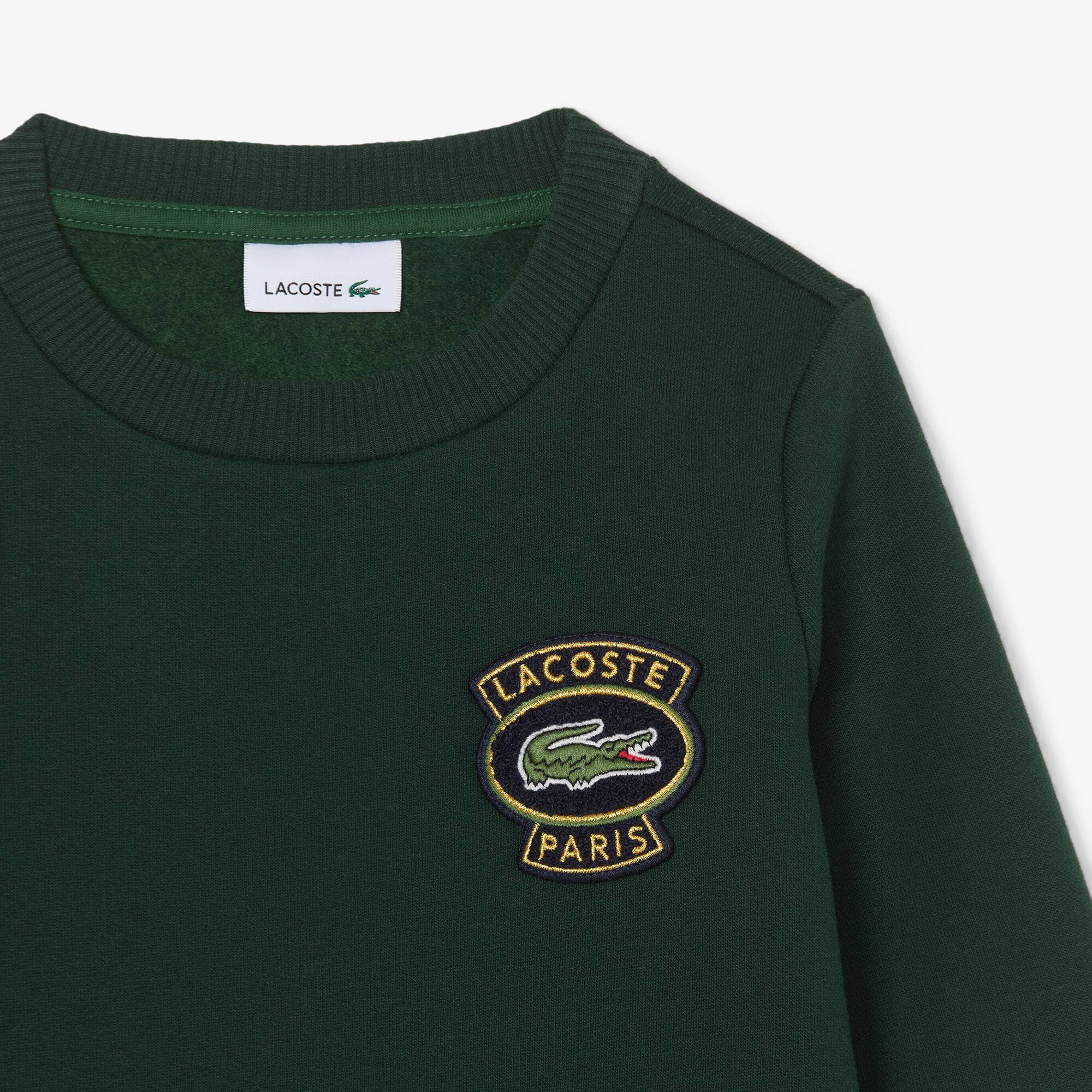 Thumbnail - Lacoste Sweatshirt aus Fleece mit Badge - Sinople Grün Size 7 - 7A