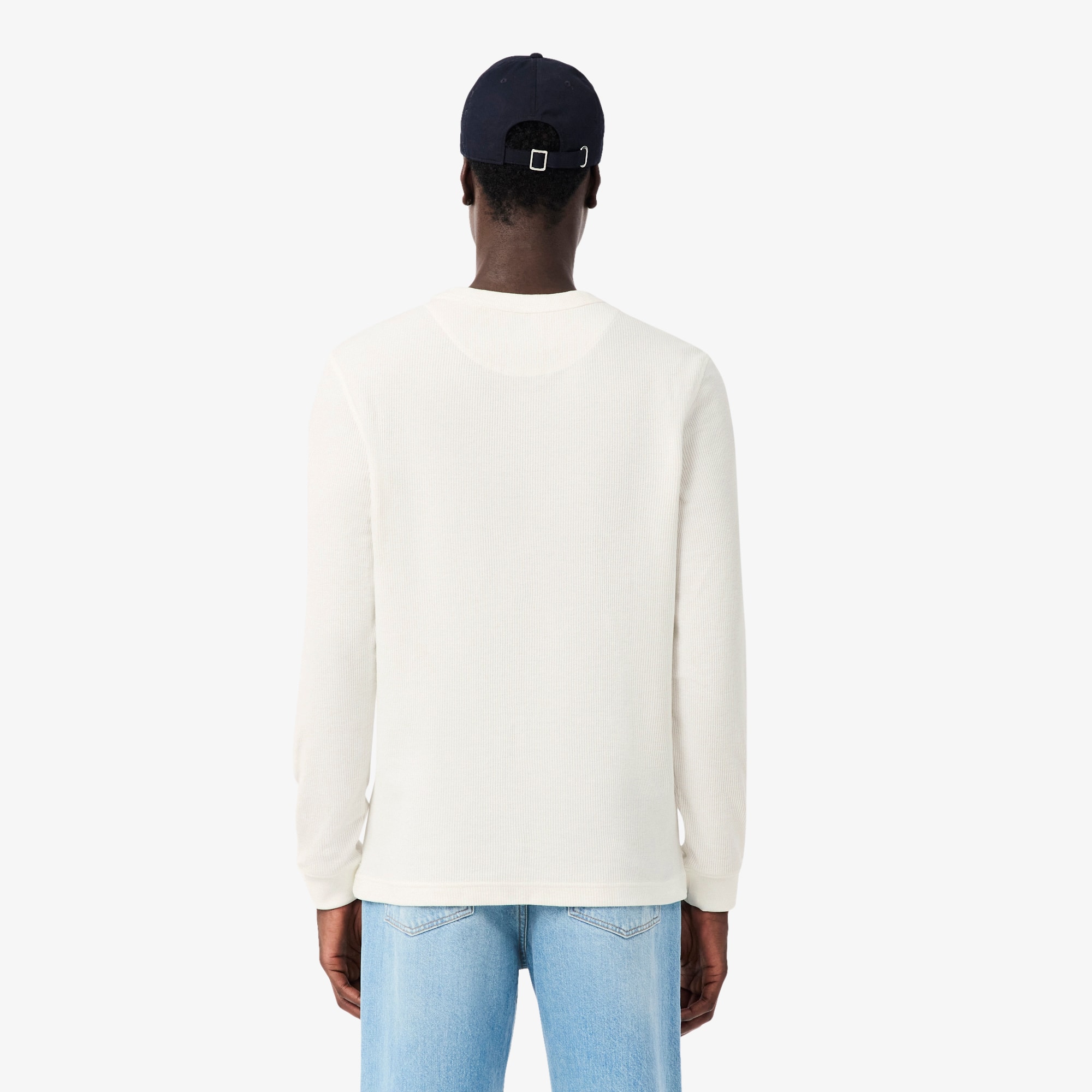 Thumbnail - Lacoste Henley-T-Shirt aus Waffelstrick - Weiß Size S