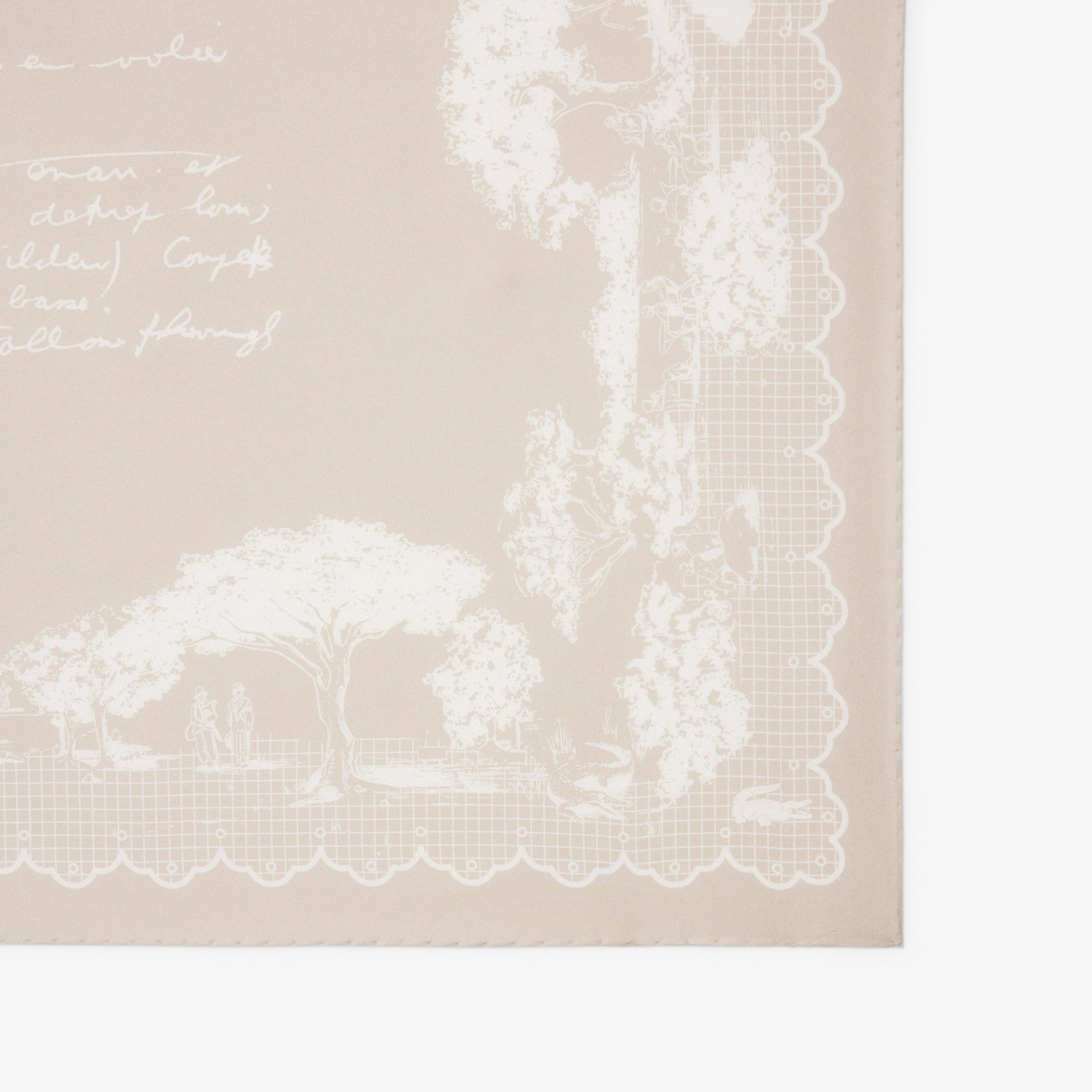 Thumbnail - Lacoste Quadratisches Seidentuch Runway mit Print - Beige Size One Size