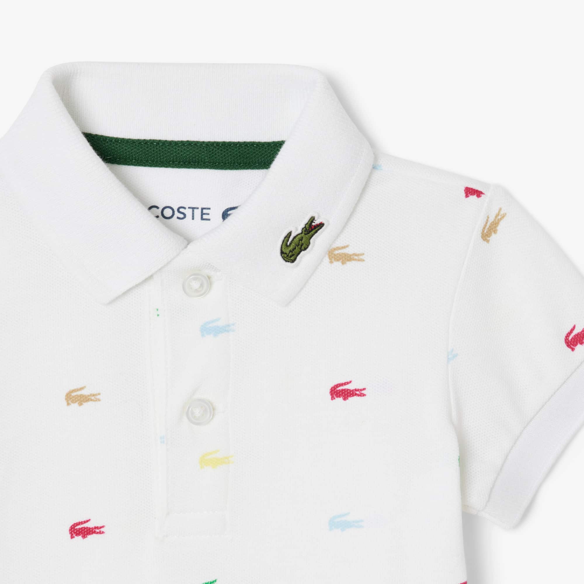 Thumbnail - Lacoste Baby-Body aus Piqué mit Kroko-Print - Weiß Size 2 - 3M