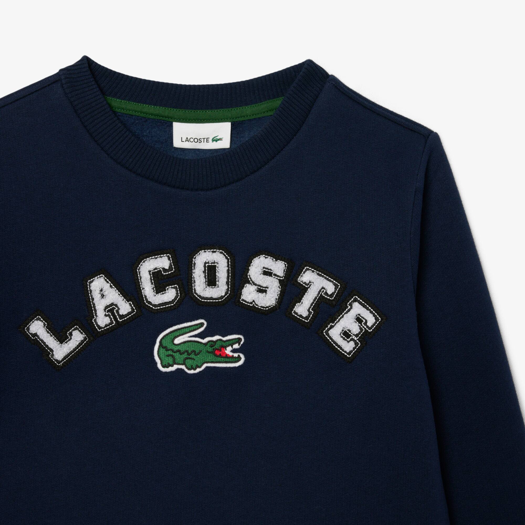 Thumbnail - Lacoste Sweatshirt aus Fleece mit Print - Navy Blau Size 12 - 16A