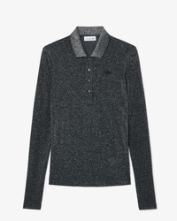 Slim Fit-Polohemd aus schimmerndem Jersey mit langen &Auml;rmeln