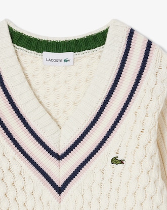 &Auml;rmelloser Pullover aus Baumwolle mit V-Ausschnitt