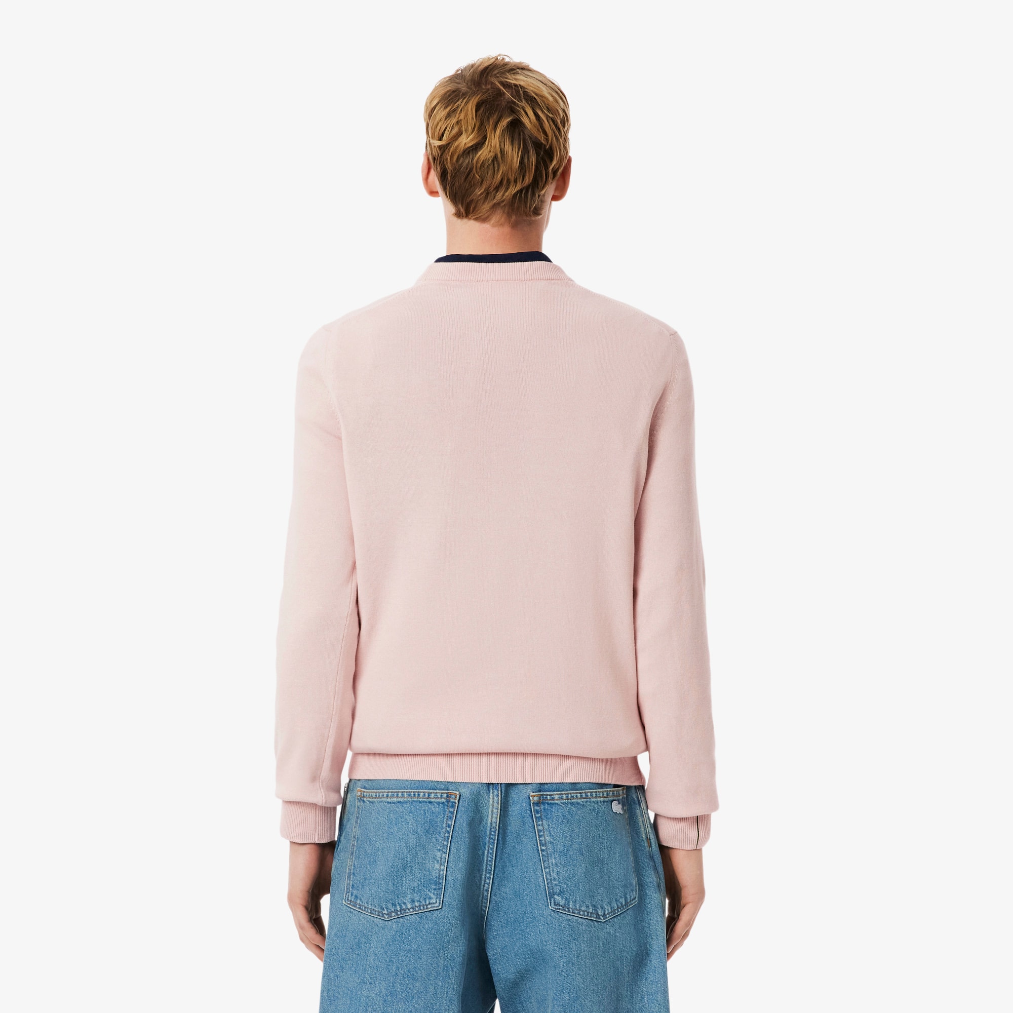 Thumbnail - Lacoste Einfarbiger Pullover aus Baumwolle mit Rundhalsausschnitt - Hellrosa Size L