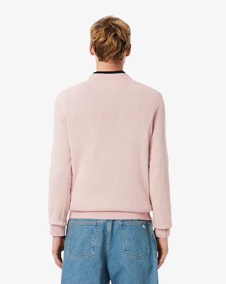 Einfarbiger Pullover aus Baumwolle mit Rundhalsausschnitt