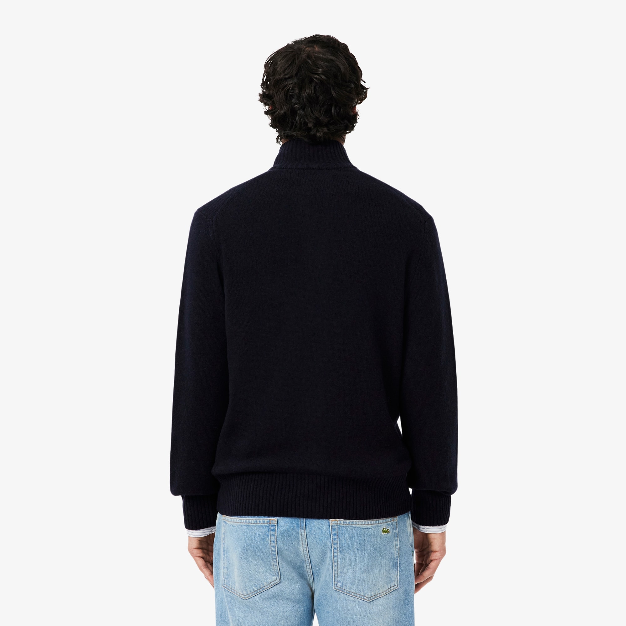 Thumbnail - Lacoste Pullover aus Tuchwolle mit Reißverschluss - Navy Blau Size 6 - XL