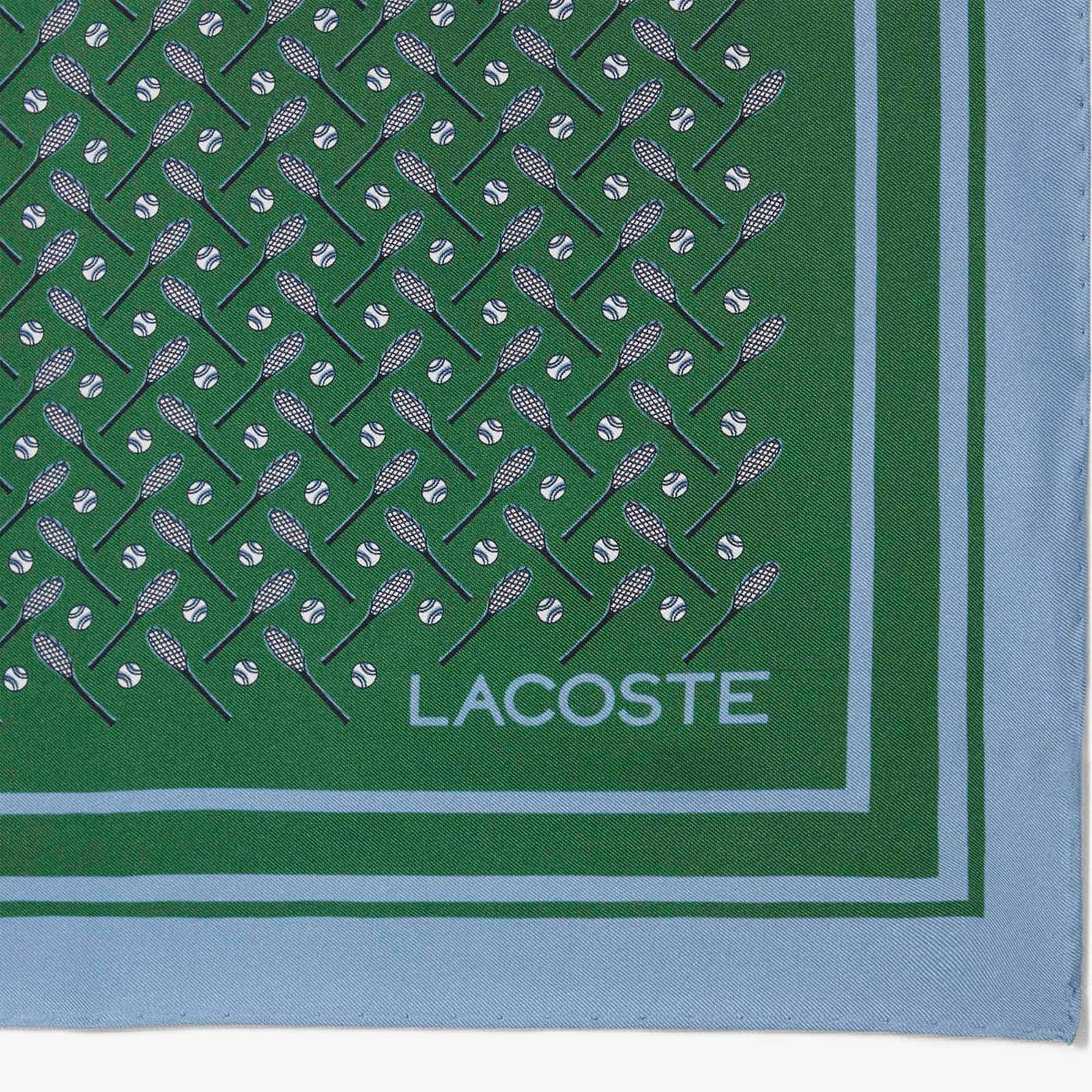 Thumbnail - Lacoste Bedrucktes, quadratisches Seidentuch Runway - Vert Size One Size