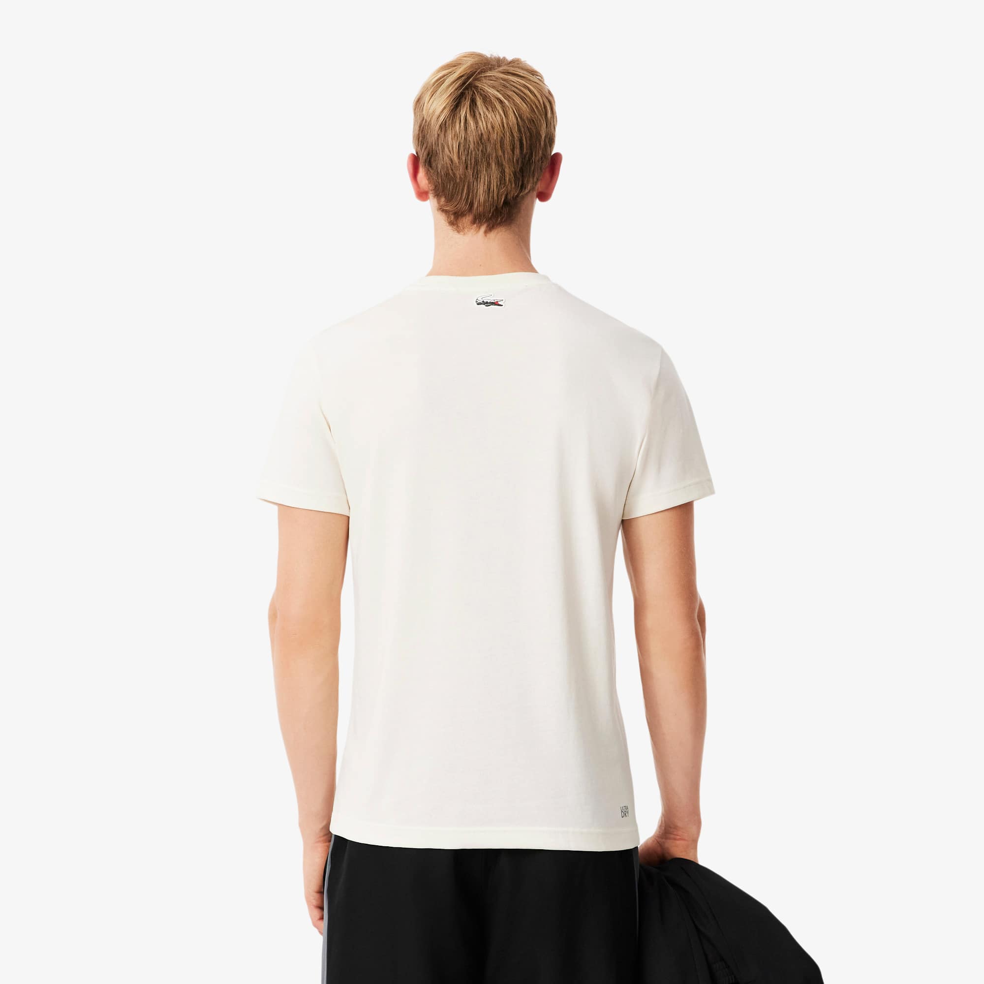 Thumbnail - Lacoste Sport-T-Shirt mit Krokodil und Landschaft sowie Ultra-Dry-Technologie - Creme Size L