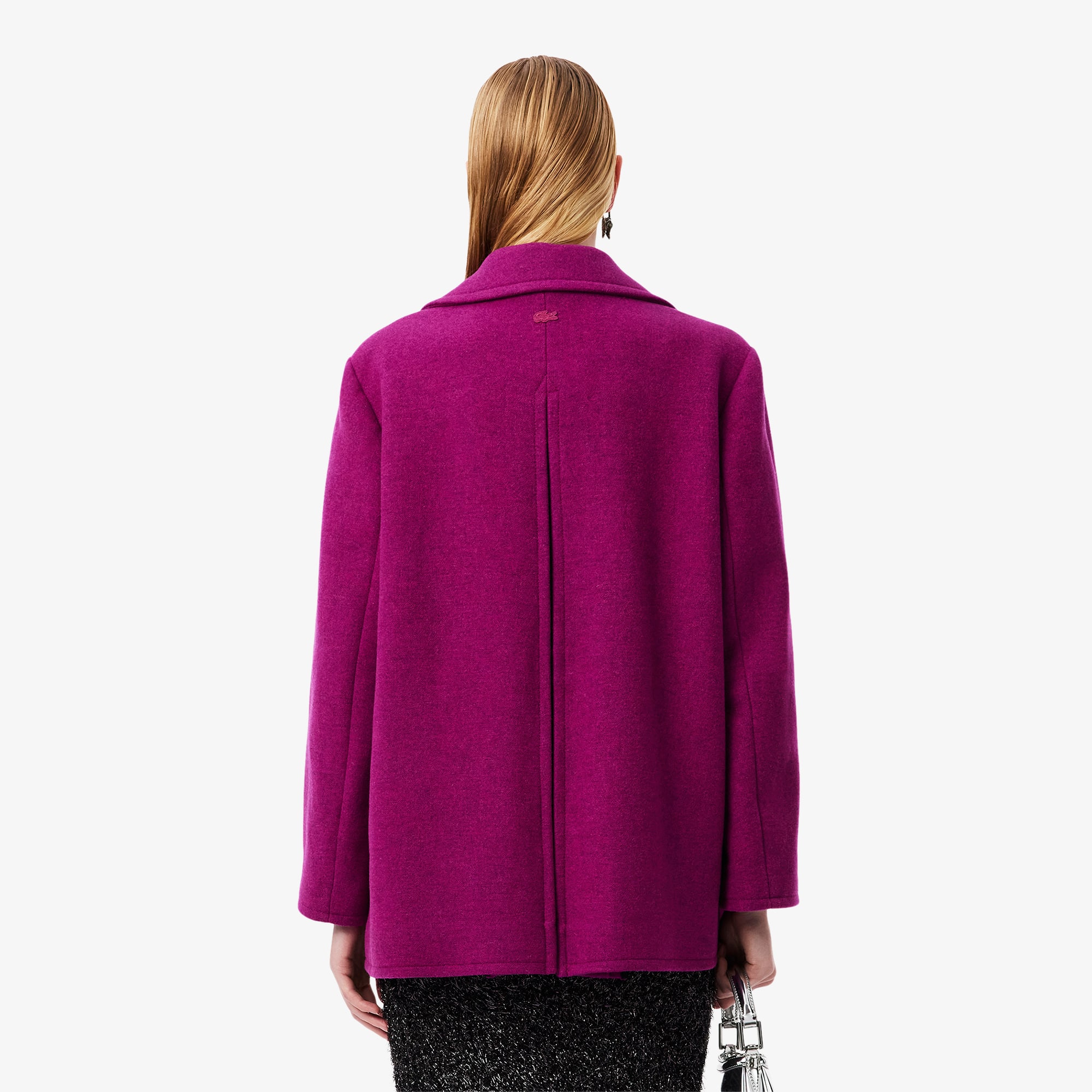 Thumbnail - Lacoste Marinemantel Runway aus Slub-Wolle - Rose Size 38