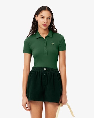Slim Fit-Polohemd L.12.D aus gerippter Baumwolle