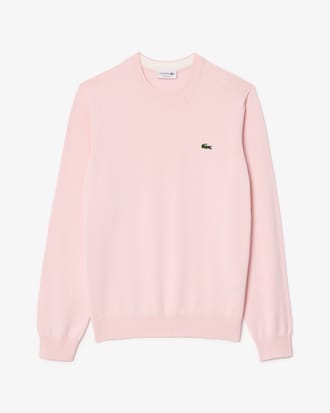 Einfarbiger Pullover aus Baumwolle mit Rundhalsausschnitt