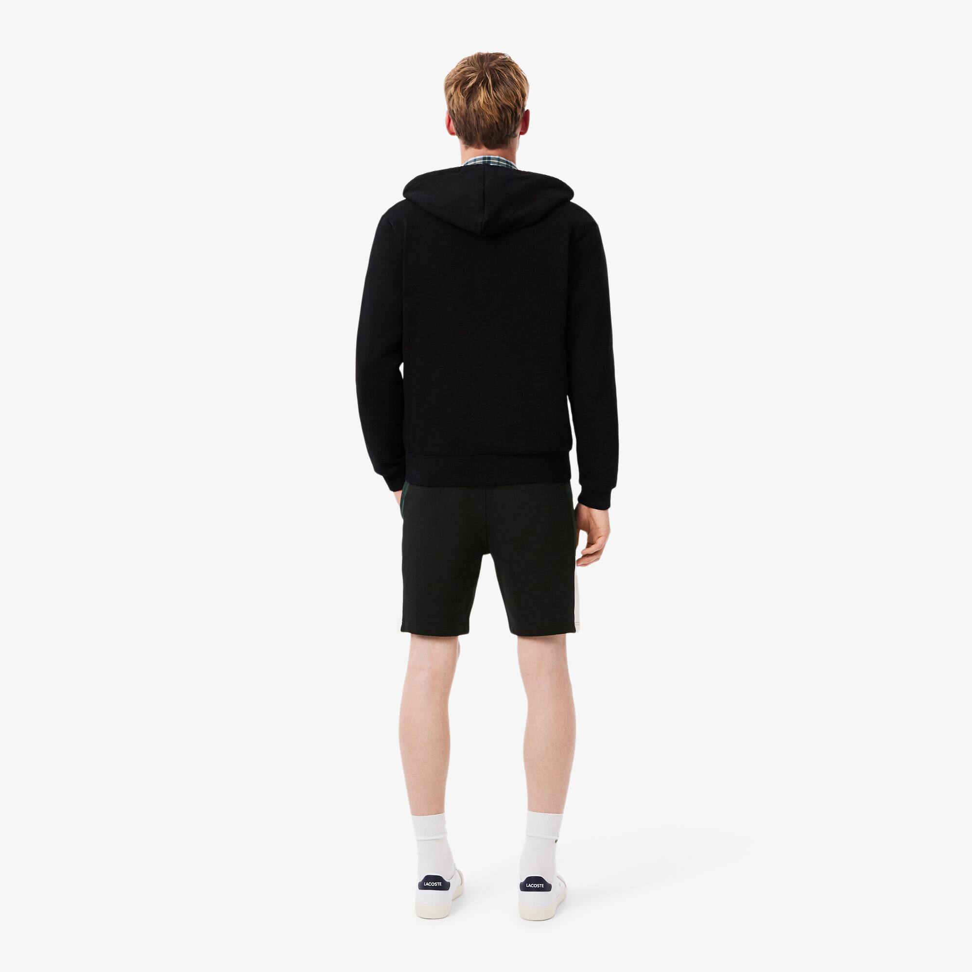 Thumbnail - Lacoste Shorts aus Fleece mit Colorblock-Design - Schwarz / Weiß / Grün Size XS