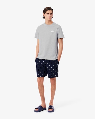 Loungewear-T-Shirt aus Baumwolle mit Krokodil-Druck