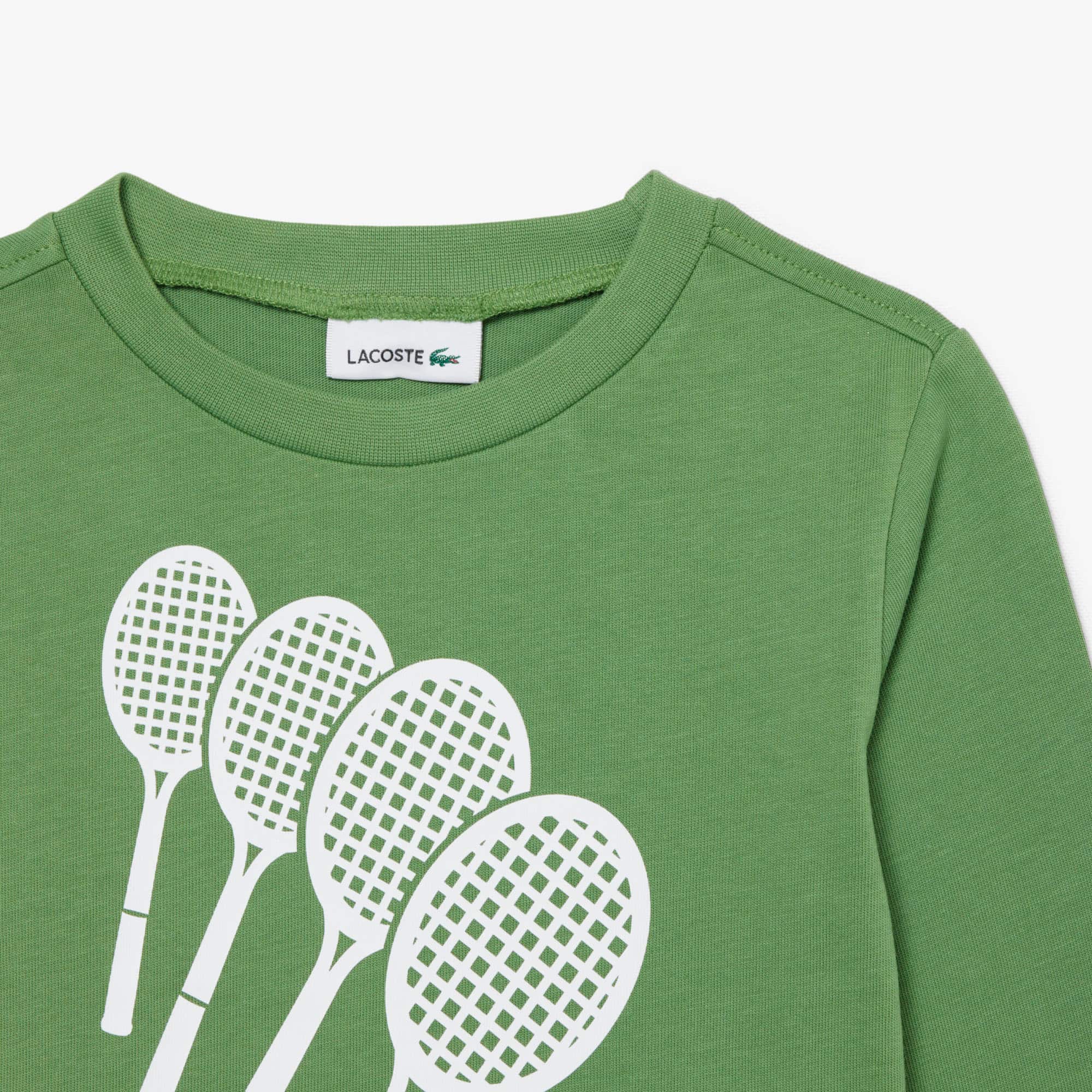 Thumbnail - Lacoste T-Shirt aus Baumwolle mit langen Ärmeln - Grün Size 7 - 7A