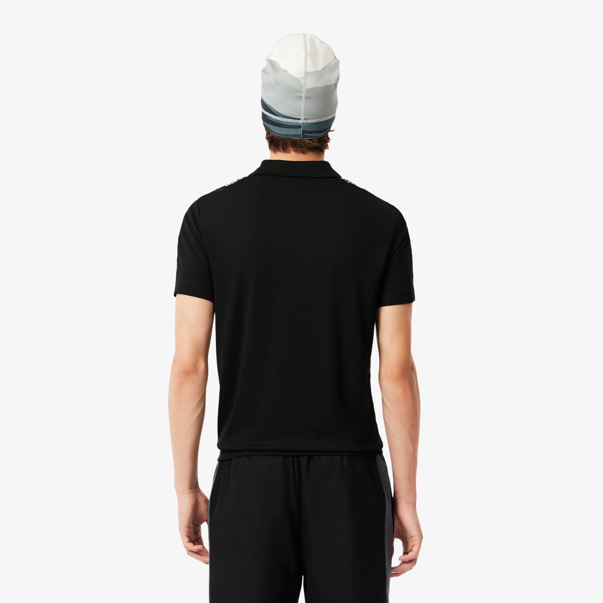 Thumbnail - Lacoste Sport-Polohemd mit Krokodil, Landschaftsmotiv und Ultra-Dry-Technologie - Schwarz Size 3XL