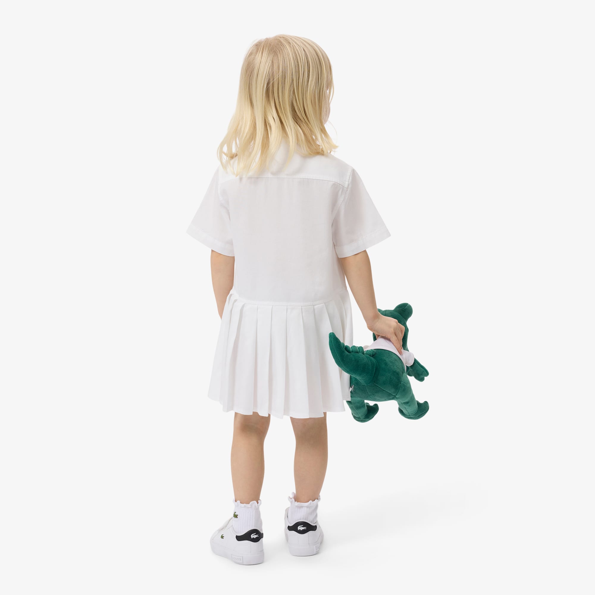 Thumbnail - Lacoste Hemdkleid aus Popeline mit Faltenrock - Weiß Size 6 - 6A