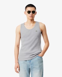Slim Fit-Tr&auml;gerhemd aus Baumwollrippstrick