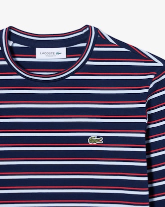 T-Shirt aus gestreifter Baumwolle mit langen Ärmeln