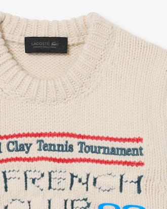 Runway grafischer Wolljersey-Pullover