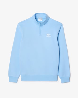 Sweatshirt mit Reißverschluss, hohem Kragen und Print