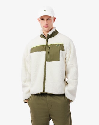 Colorblock-Jacke aus Sherpa-Fleece