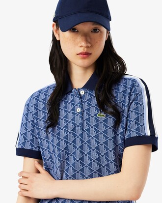Slim Fit-Polokleid mit Monogramm aus Jacquard