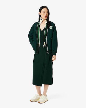 Slim Fit-Wickelkleid mit Polokragen