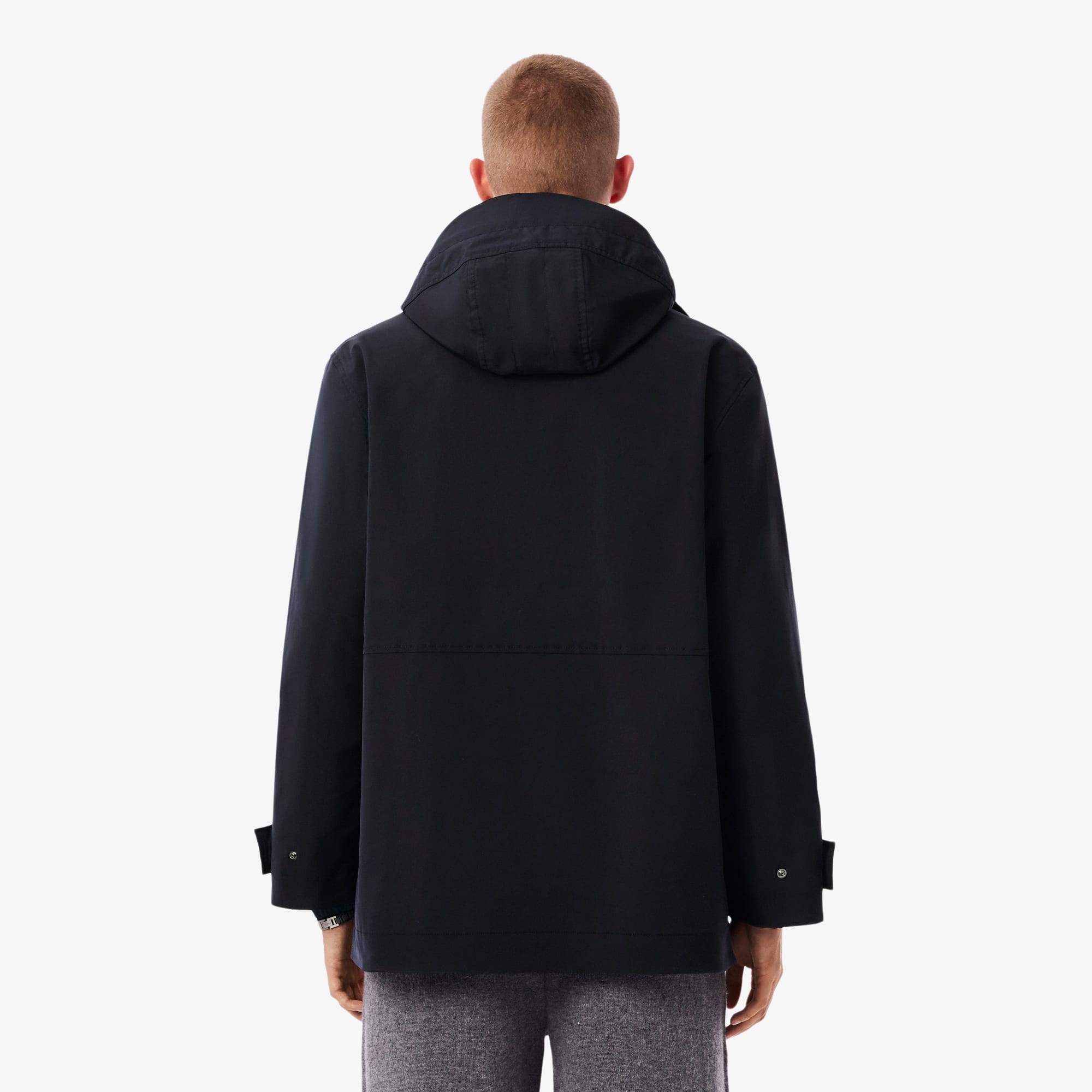 Thumbnail - Lacoste Mittellanger, wasserabweisender Parka mit Kapuze - Navy Blau Size 50 - M