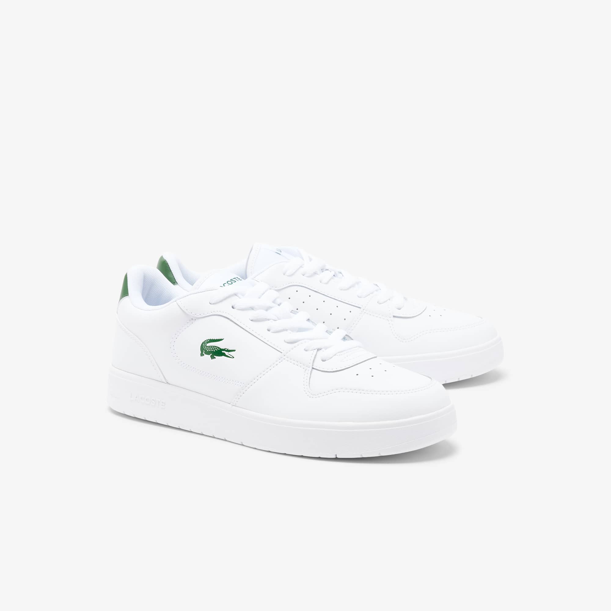 Thumbnail - Lacoste Herren-Sneakers Court Ace aus Leder - WHITE/DARK GREEN Size 42.5