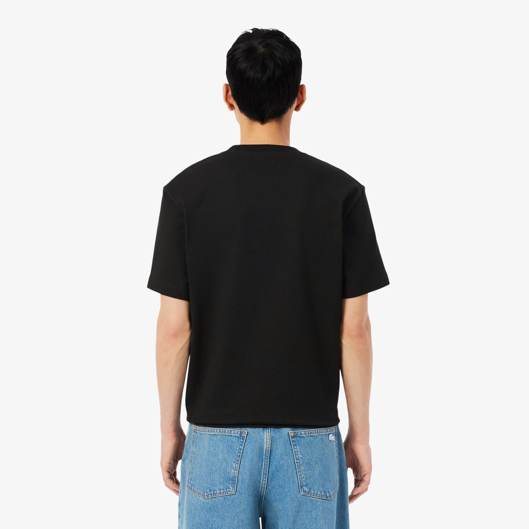 Thumbnail - Lacoste Ikonisches T-Shirt aus schwerem Jersey mit Stickerei - Schwarz Size M