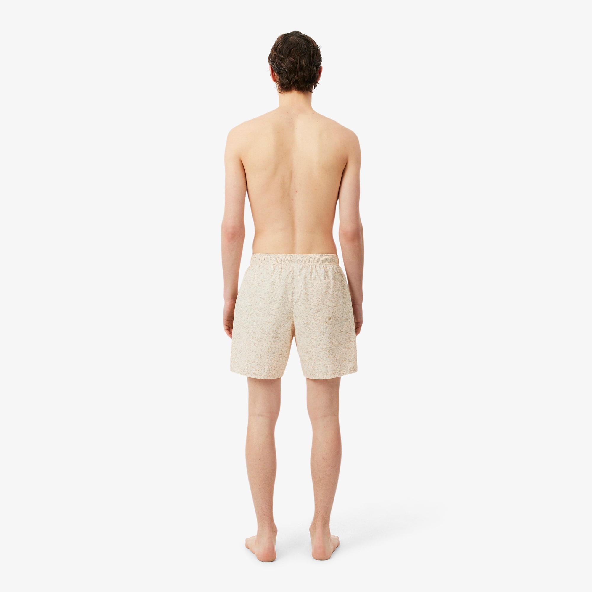 Thumbnail - Lacoste Halblange Badehose mit Print - Beige Size M