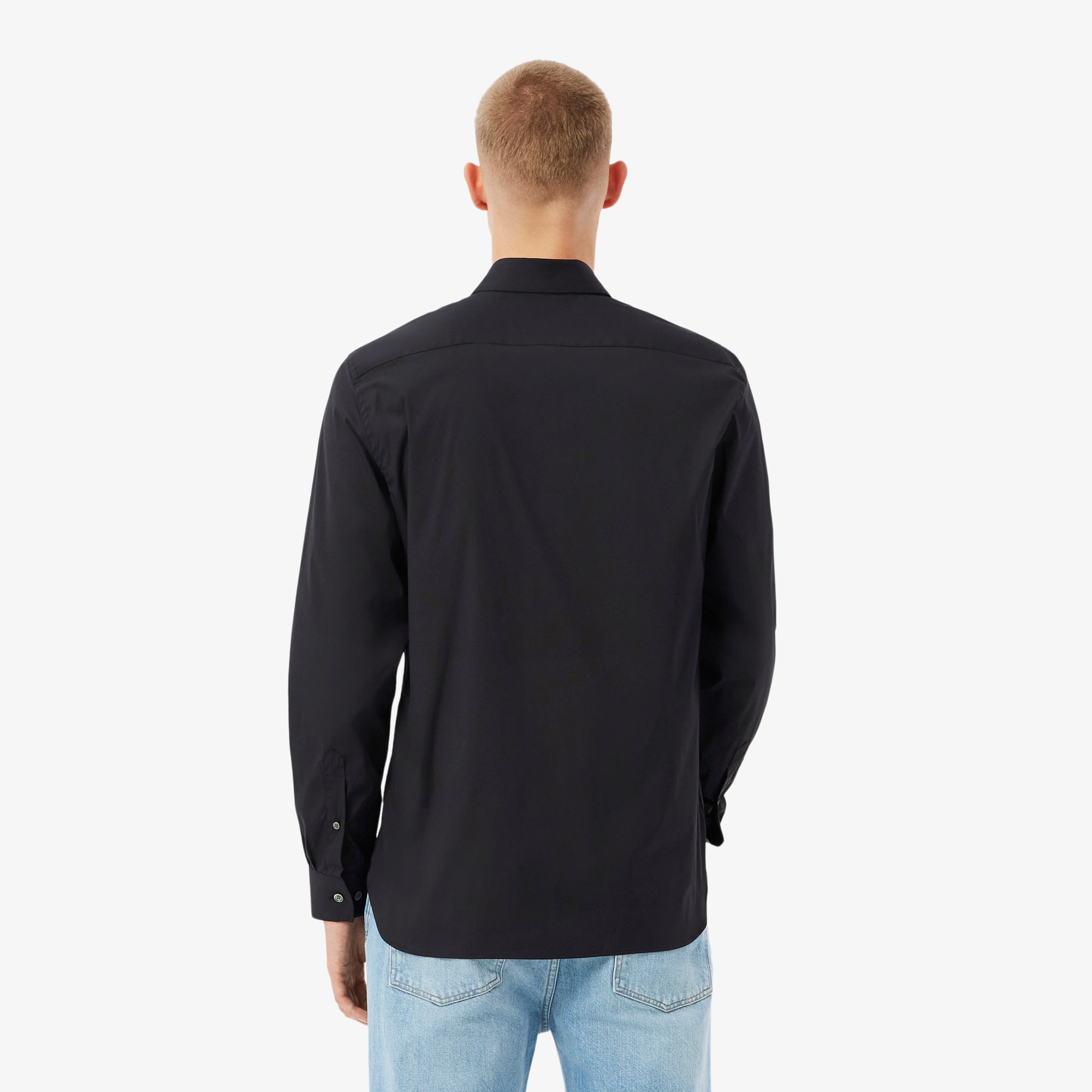 Thumbnail - Lacoste Slim Fit-Hemd aus Stretch-Popeline - Schwarz Size 43