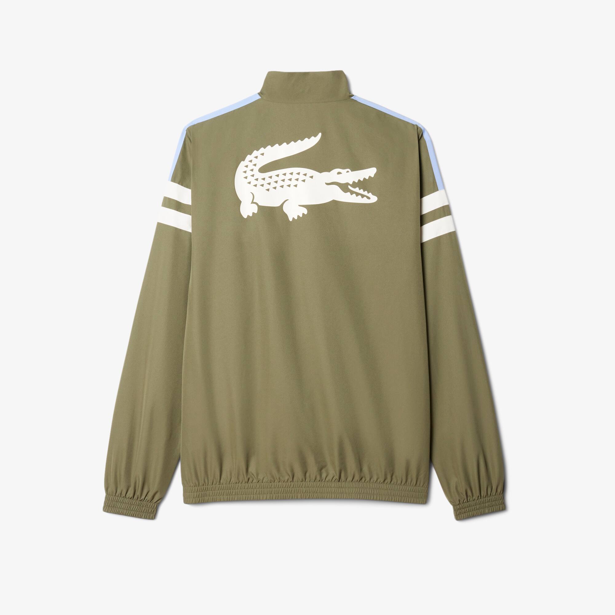 Thumbnail - Lacoste Tennis-Trainingsanzug mit Print - Khaki Grün / Weiß / Lila Size 6 - XL