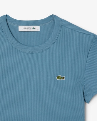 Slim Fit-T-Shirt aus gerippter Baumwolle