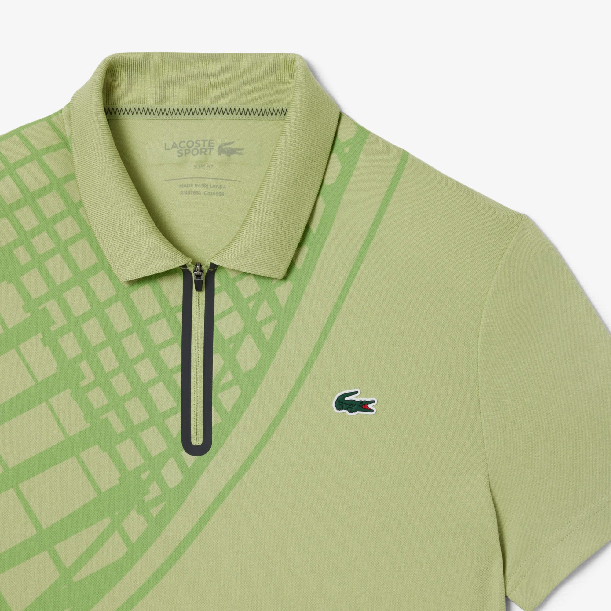 Thumbnail - Lacoste Slim Fit-Tennispolo mit Print und Ultra-Dry-Technologie - Grün Size L