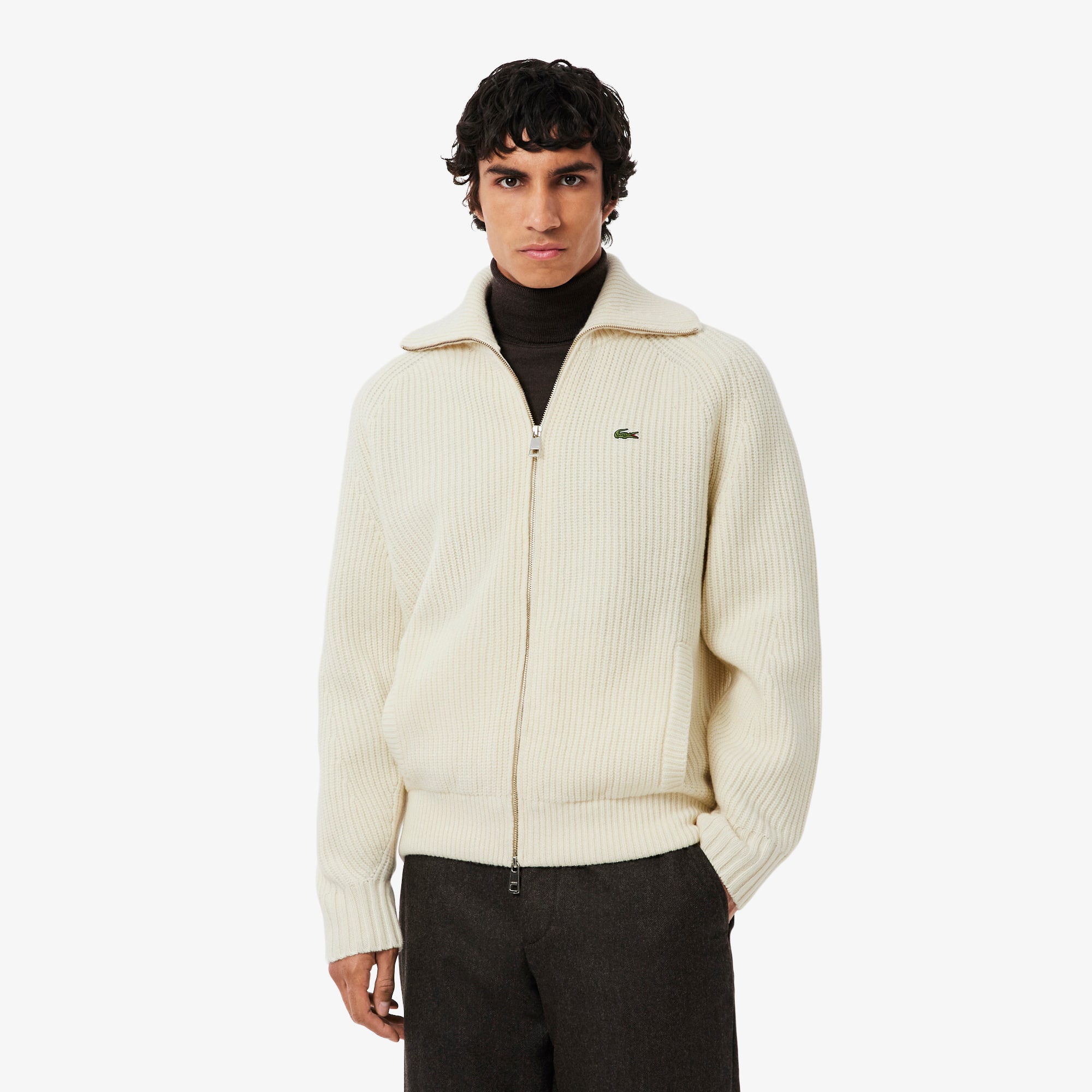 Pullover aus Tuchwolle mit hohem Kragen und Reißverschluss - Herren Pullover - Neu 2026 | Lacoste