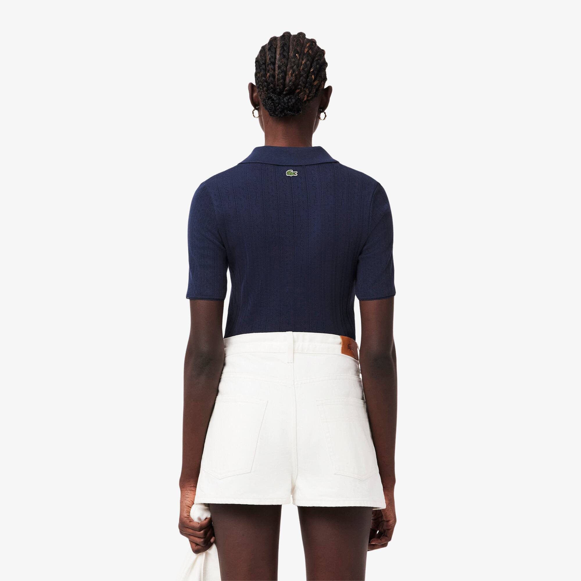 Thumbnail - Lacoste Slim Fit-Polohemd L.12.D aus Pointelle-Spitze - Navy Blau Size 34