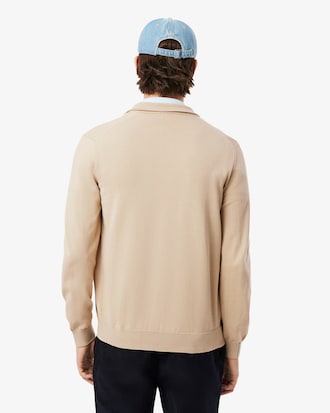 Pullover aus Baumwolle mit Reißverschluss und hohem Kragen