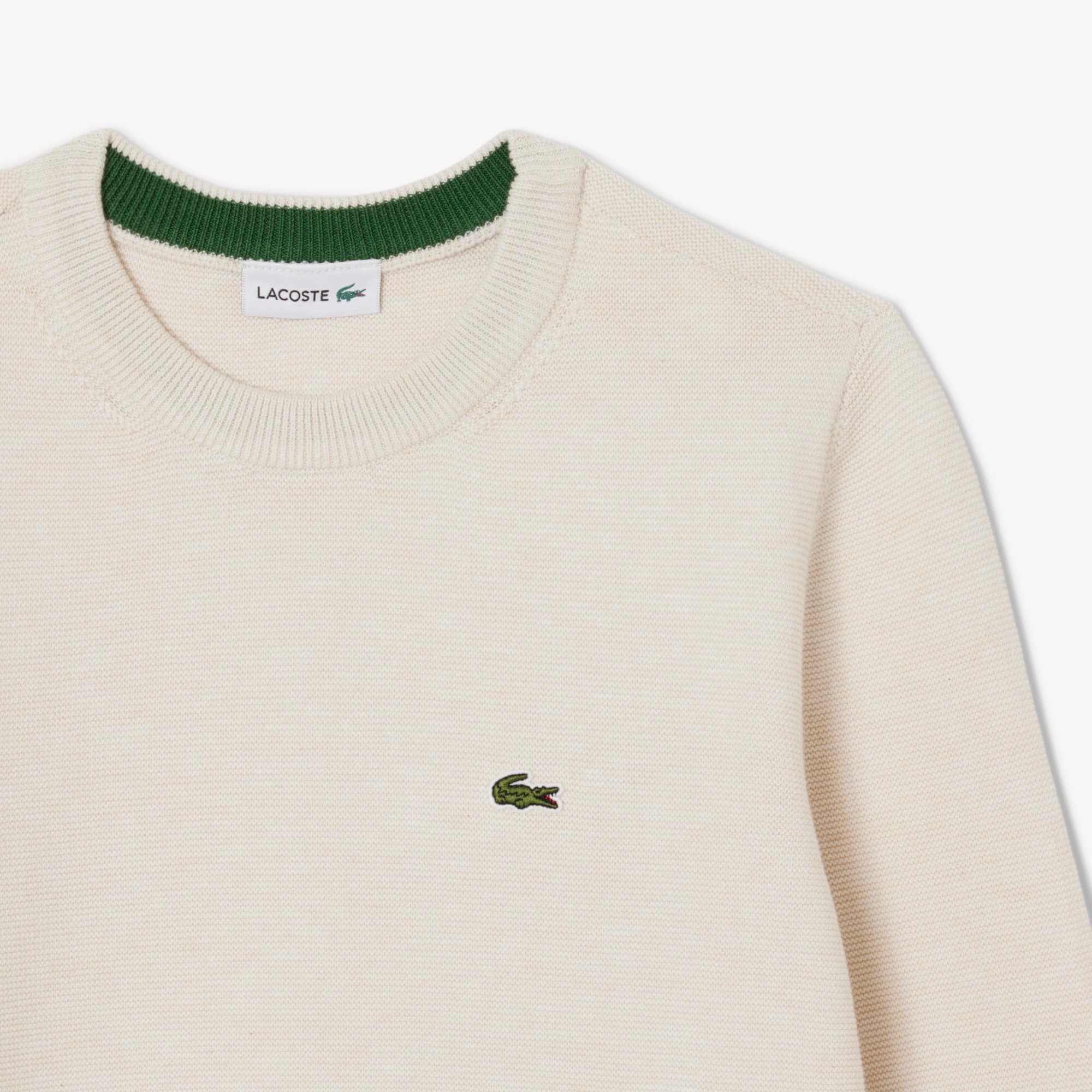 Thumbnail - Lacoste Pullover aus Baumwolle mit Rundhalsausschnitt - Creme Size 12 - 16A