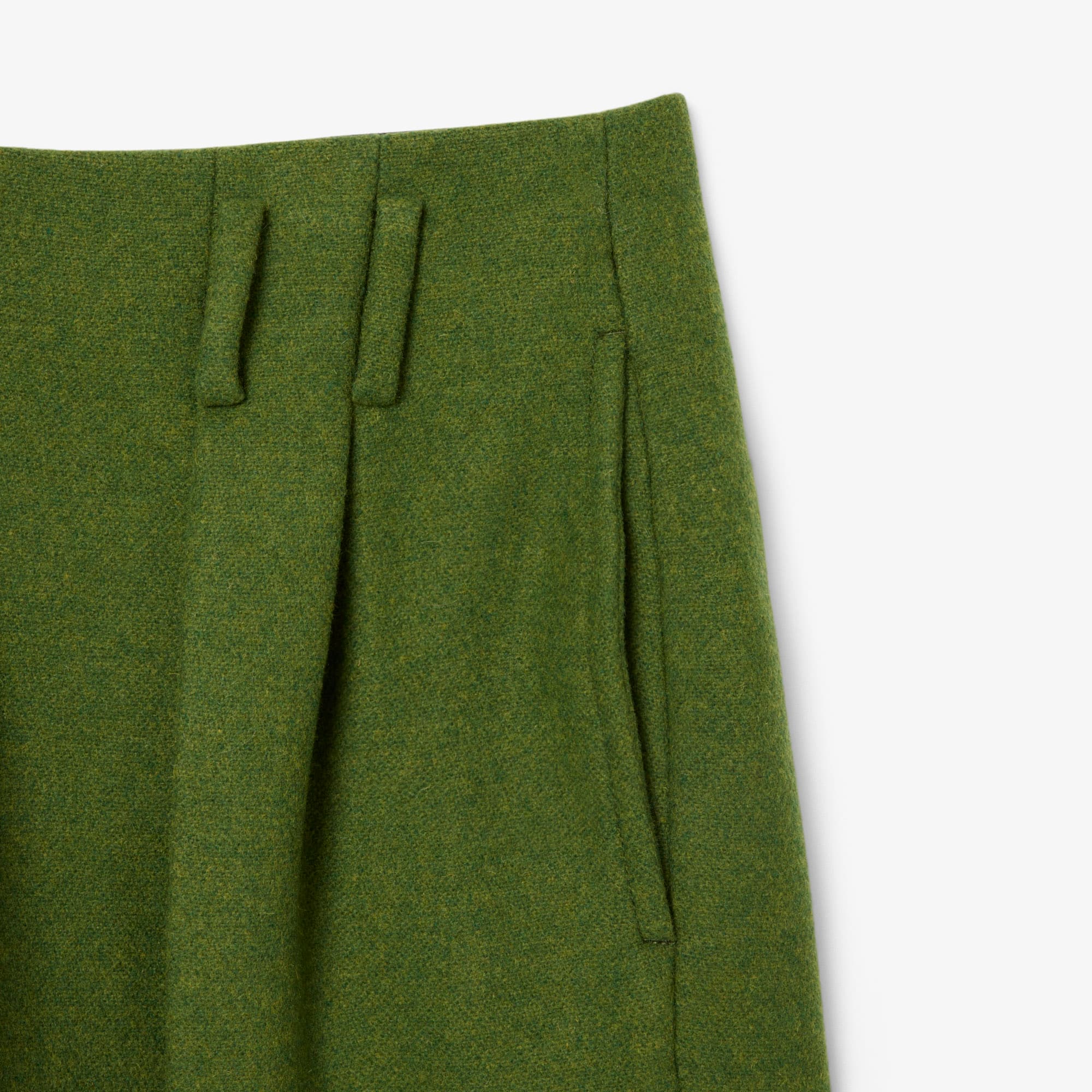 Thumbnail - Lacoste Taillierte Straight Fit-Hose Runway aus Slub-Wolle - Vert Size 38