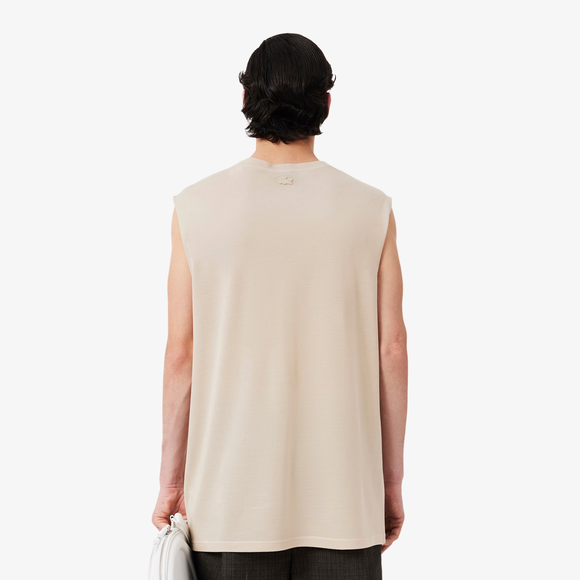 Thumbnail - Lacoste T-Tanktop Runway aus Piqué-Seide - Beige Size L