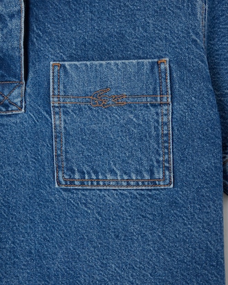 Oversized-Polohemd aus Denim