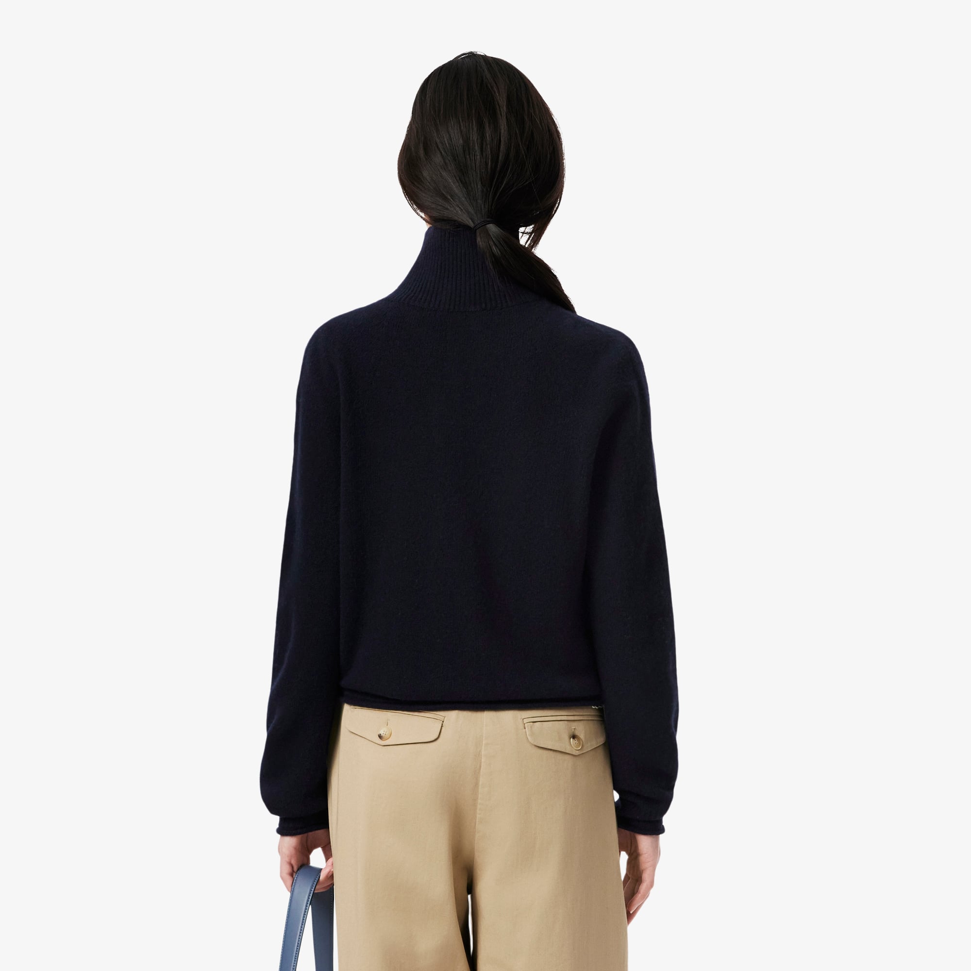 Thumbnail - Lacoste Pullover aus Tuchwolle mit hohem Kragen - Navy Blau Size 34